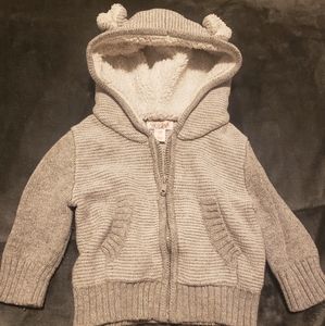 Cat & Jack 12mo Hooded Zip Up Grey Sweater